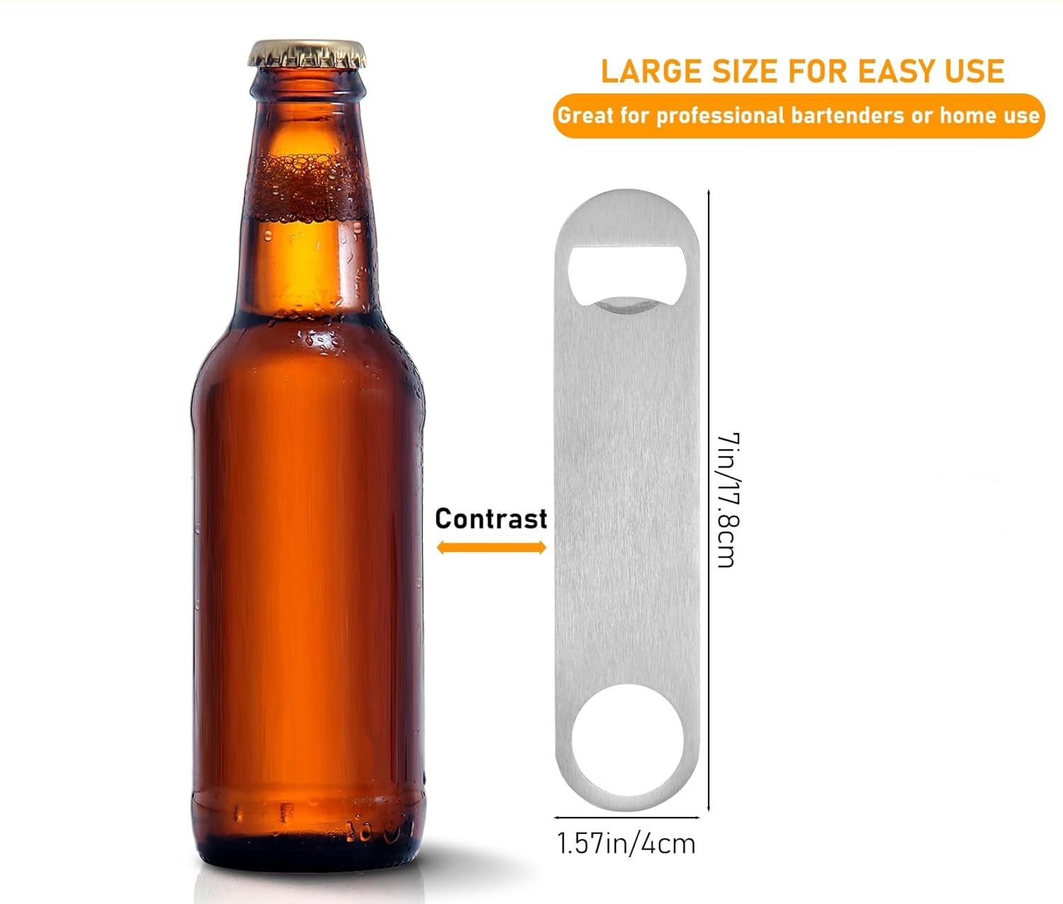 Personalised Stainless Steel Bottle Opener | Heavy Duty Flat Bar Keyring Opener