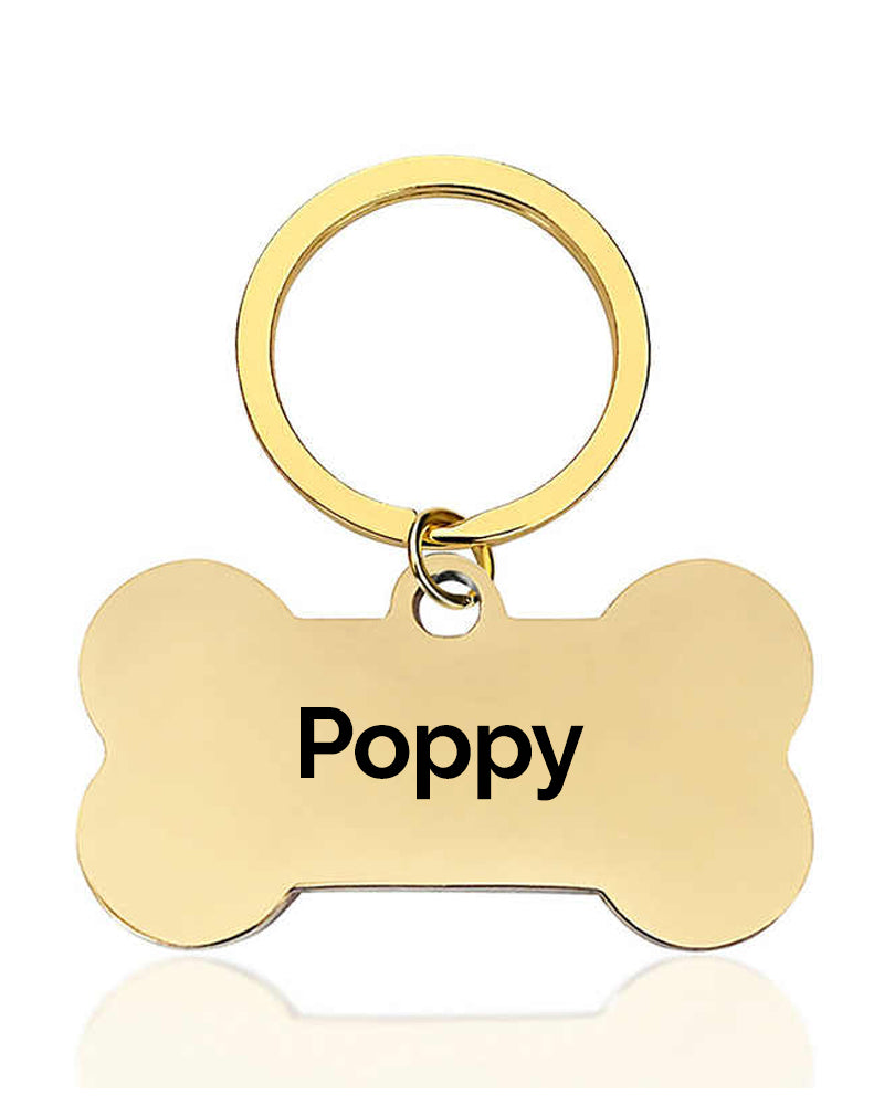 Personalised Pet ID Tag Gold Metal