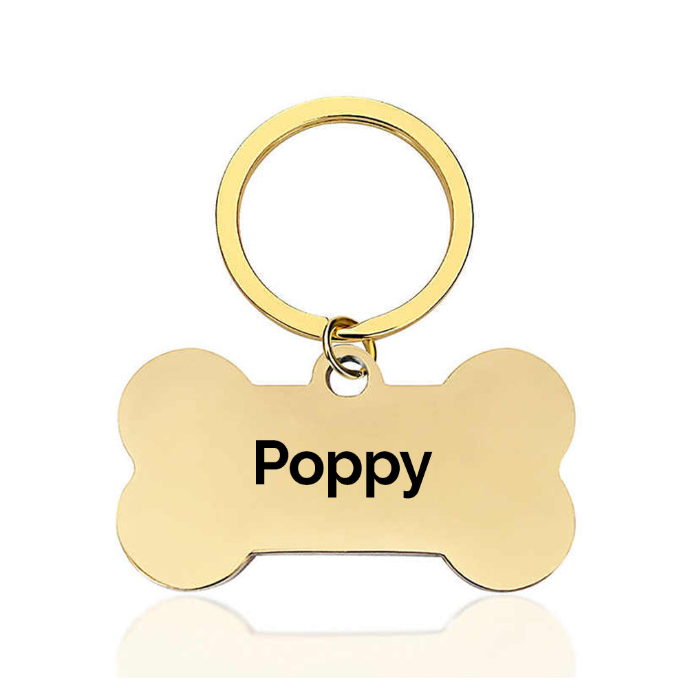 Personalised Pet ID Tag Gold Metal