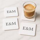 Personalised Ceramic Coasters| Pack of 4 | 4-Inch Custom Square Drink Mats