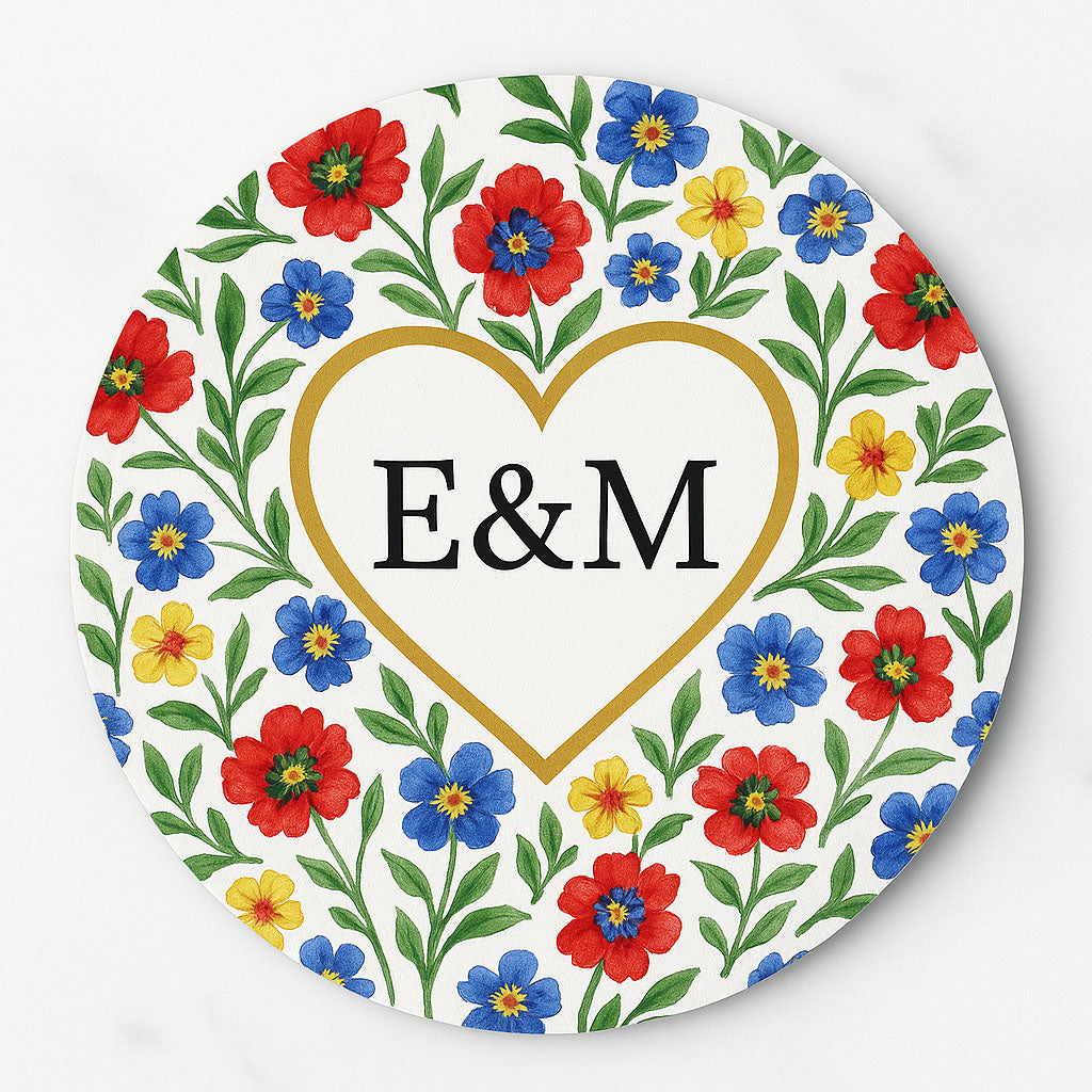 Personalised Ceramic Coasters| Pack of 4 | 4-Inch Custom Round Drink Mats