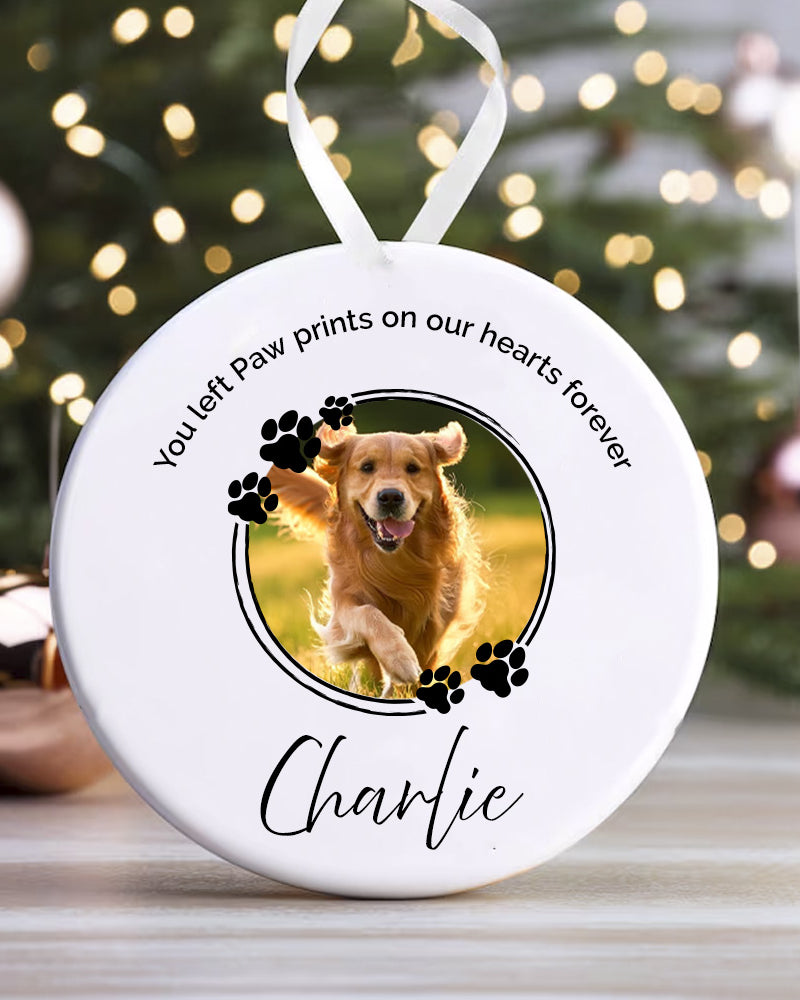 Personalised Memorial Dog | Ceramic Round Decoration | Remembrance Gift