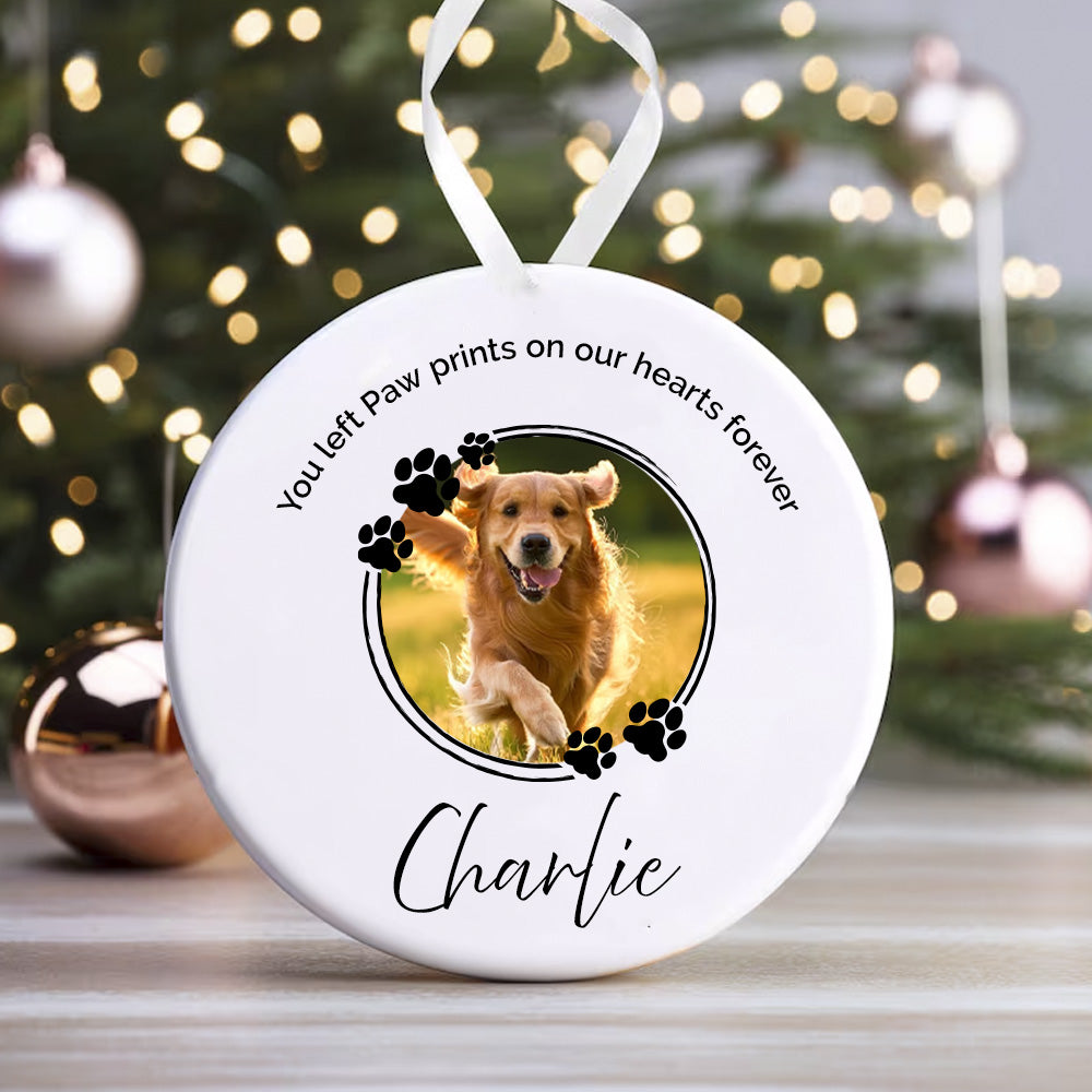 Personalised Memorial Dog | Ceramic Round Decoration | Remembrance Gift