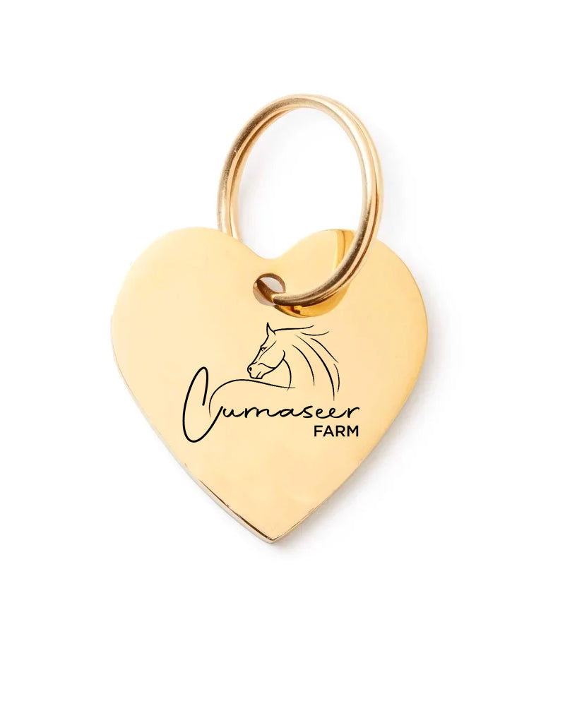 Gold Heart personalised Pet ID Tag