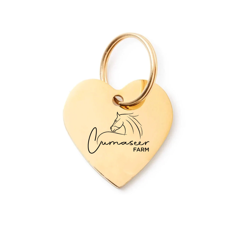 Gold Heart personalised Pet ID Tag