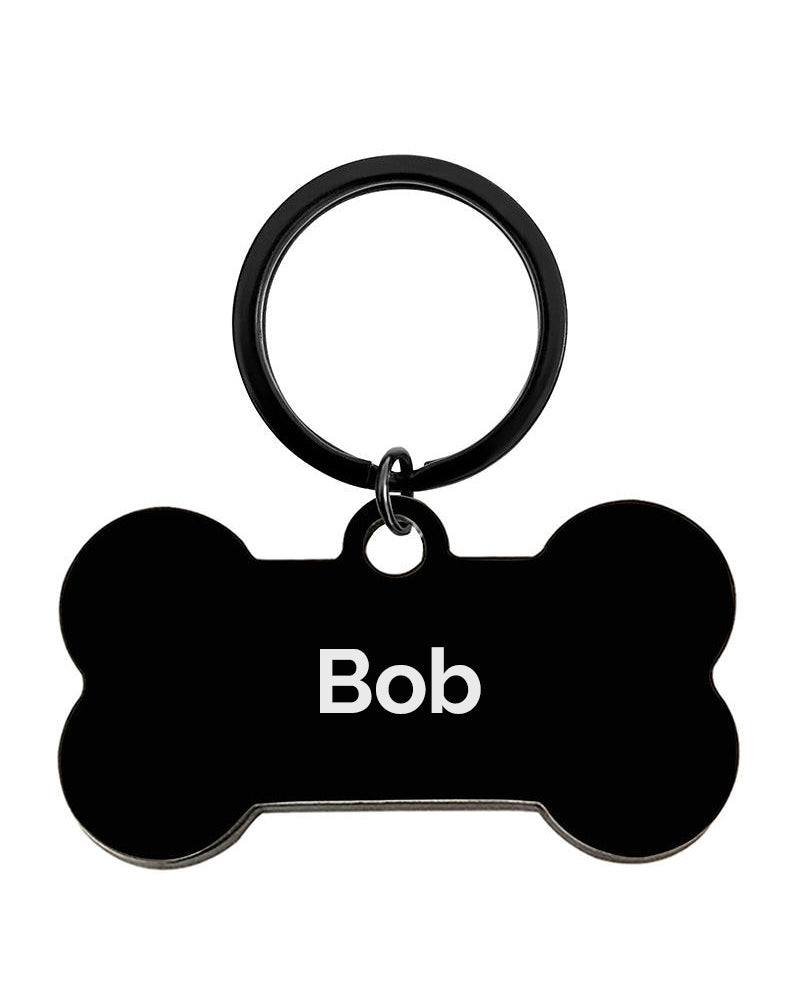 Personalised Pet ID Tag Black Metal