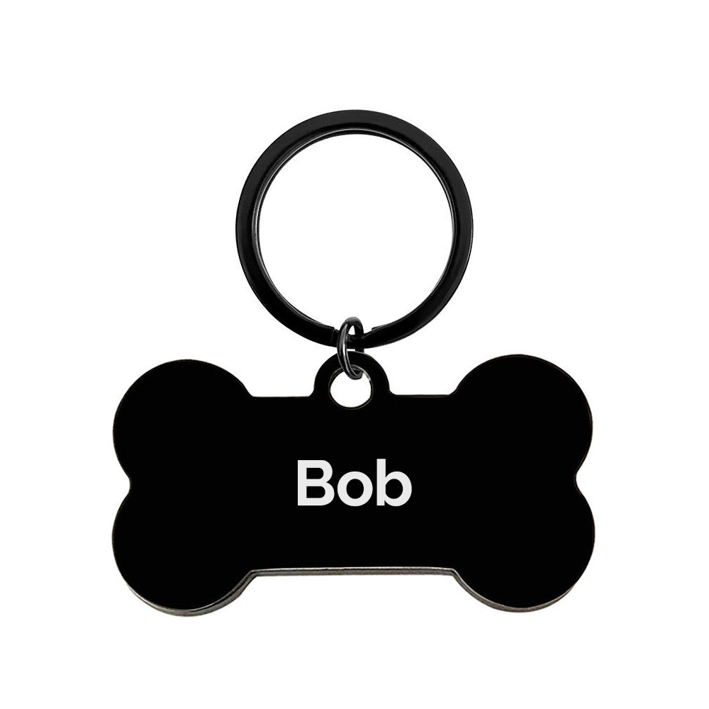 Personalised Pet ID Tag Black Metal