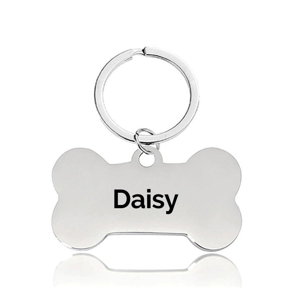 Personalised Pet ID Tag silver Metal