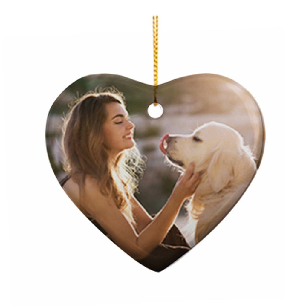 Personalised 3'' Heart Christmas Ornament | Ceramic