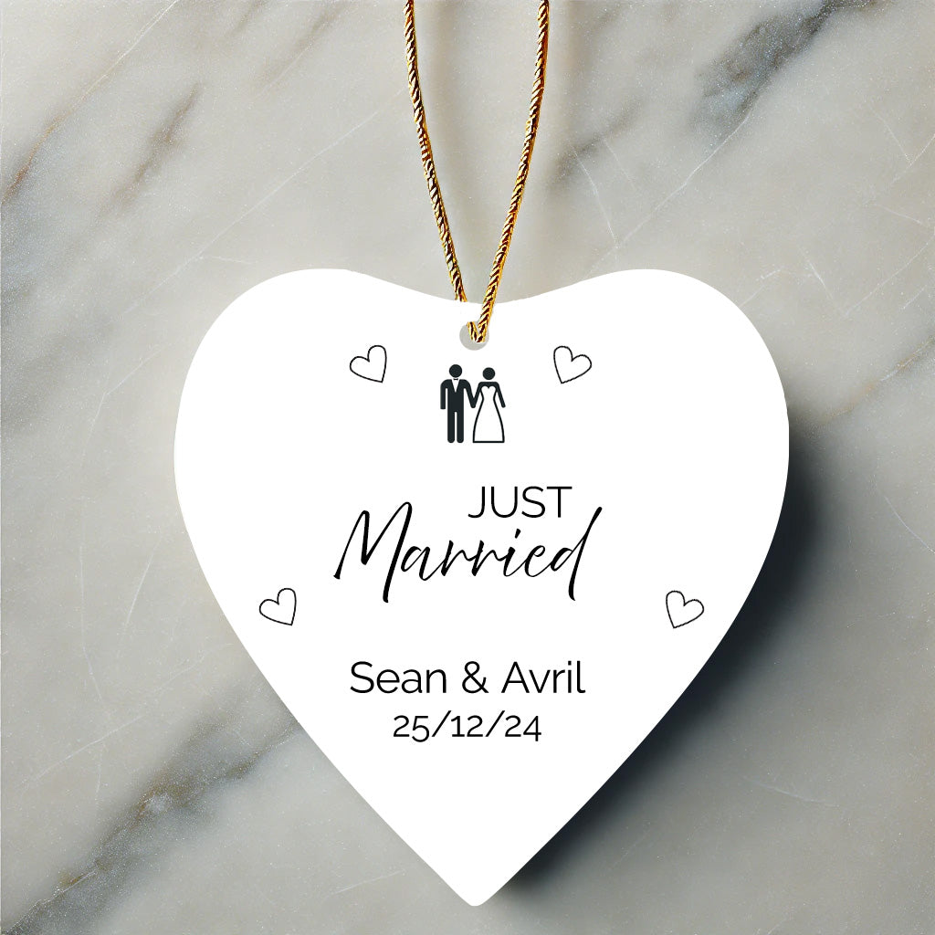 Personalised 3'' Heart Wedding Ornament | Ceramic