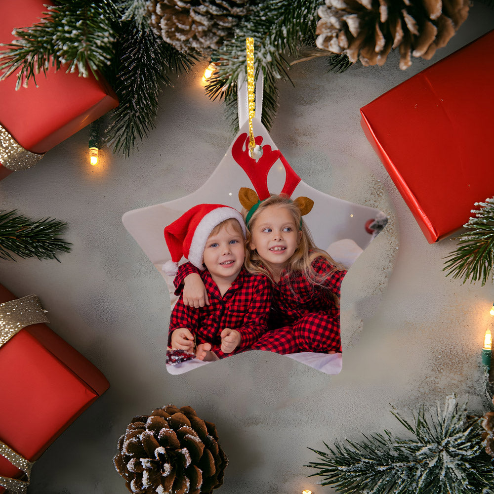Star Ornament with Ribbon | MDF Material | Personalised