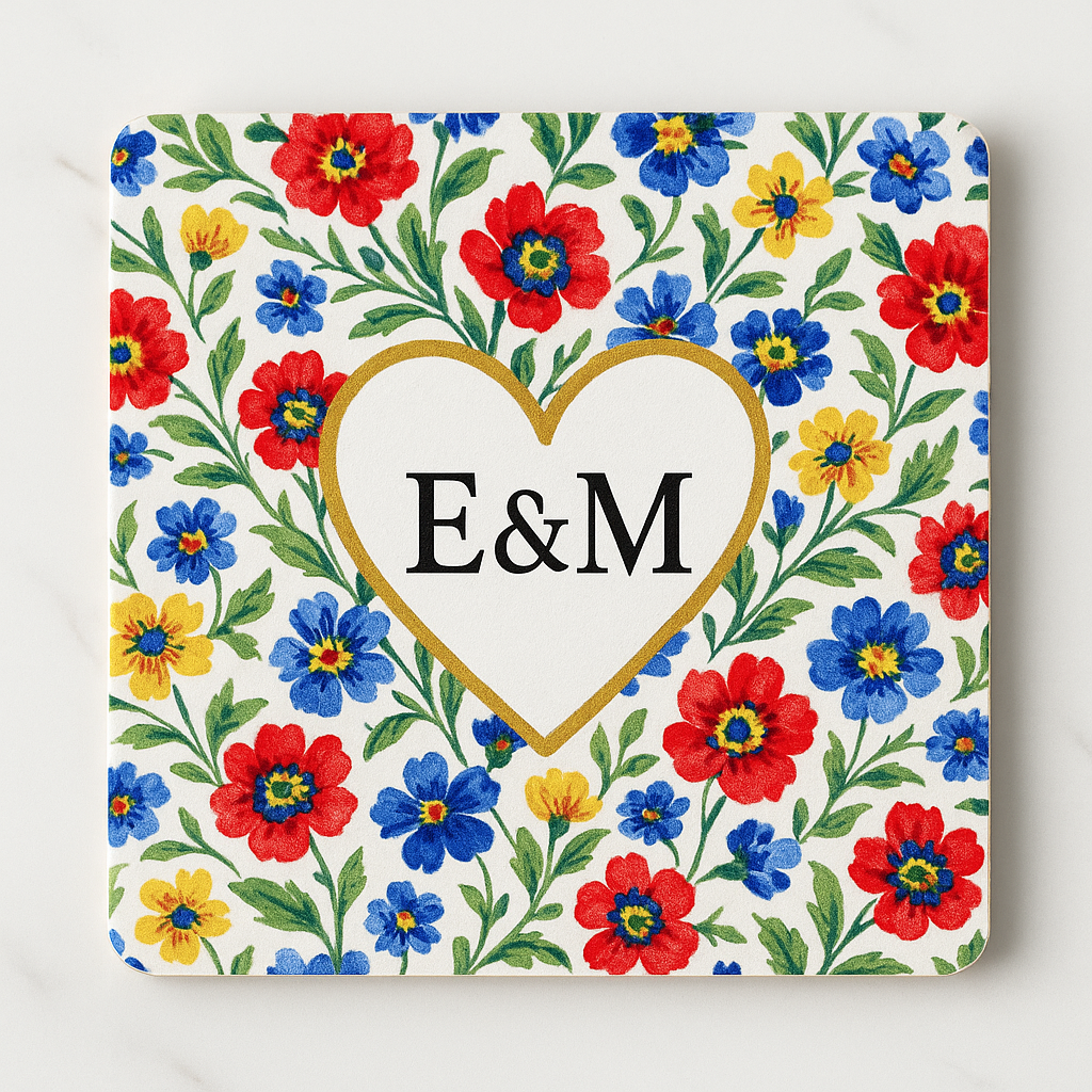 Personalised Ceramic Coasters| Pack of 4 | 4-Inch Custom Square Drink Mats