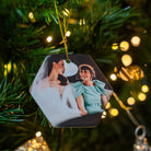 Personalised 3'' Hexagon Christmas Ornament | Ceramic MOTHER AND DAUGHTER WEDDING DAY