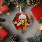 Personalised 3'' Hexagon Christmas Ornament | Ceramic